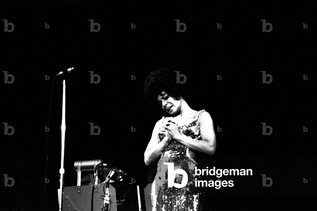 Shirley Bassey performing on stage in concert at Newcastle City Hall 30th April, 1971