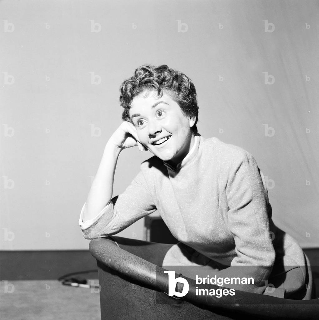 Sir Laurence Olivier rehearses with his new leading lady Joan Plowright in John Osborne's play 'The Entertainer' which has transferred from the Royal Court will begin a limited run at the Palace Theatre from Sept. 10th. Pictured at the Palace Theatre 6th September 1957 (b/w photo)