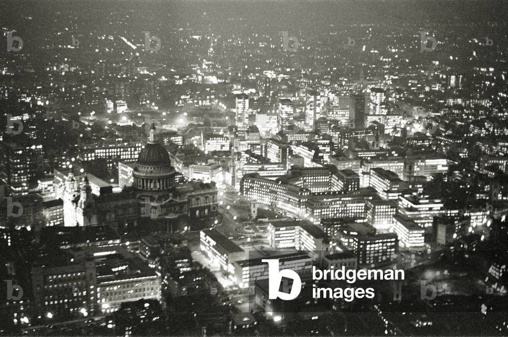 Aerial view of London, 8th November 1964 (b/w photo)