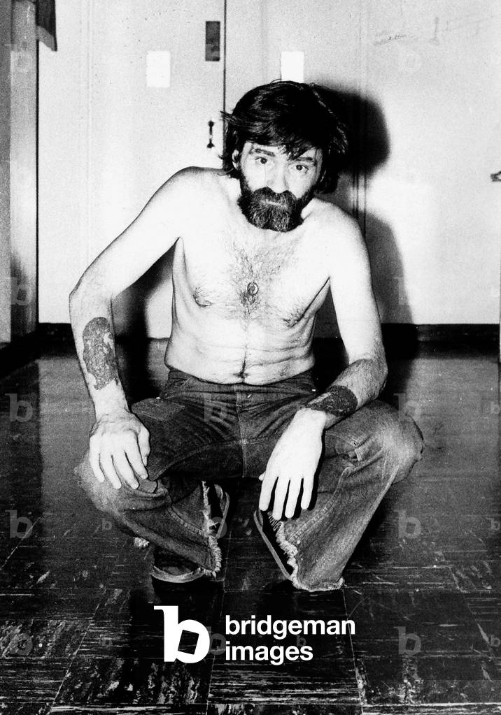 Charles Manson, August 1980 (b/w photo)