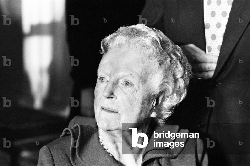 Lady Churchill's 89h Birthday Celebrations, London, 1974 (b/w photo)