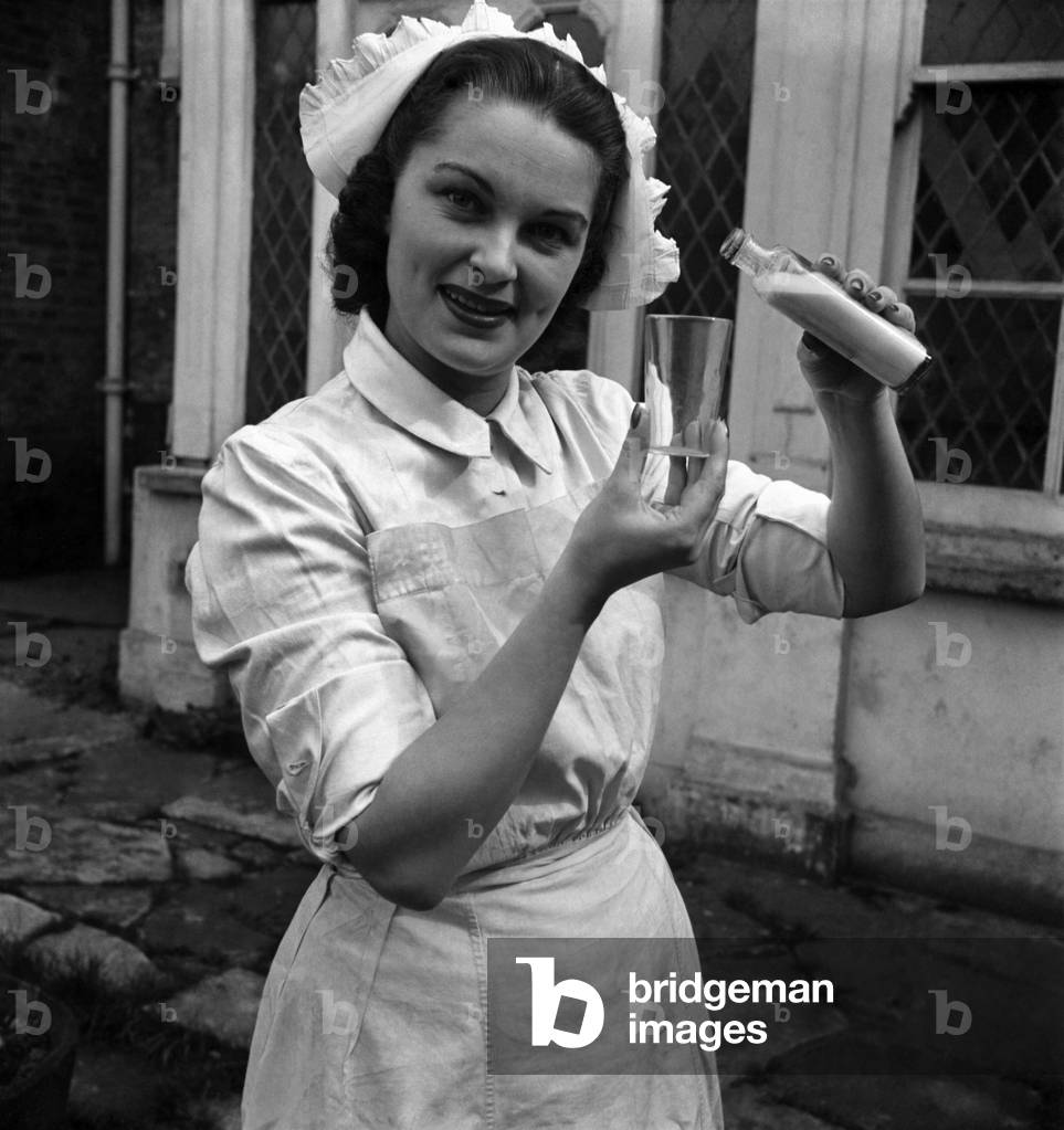 Actress his a Daniely seen here dressed as a nurse on the set of the film 