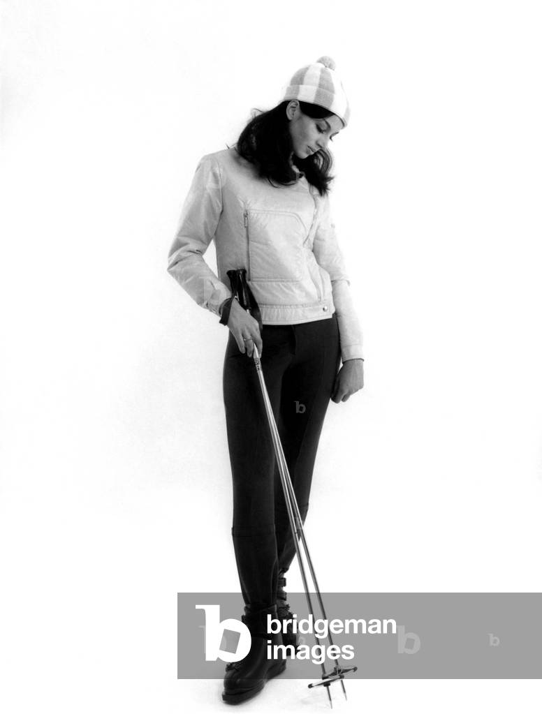 Fashion - 1960s: Pacesetters. Even the outfit is not so expensive. Skiing jumper, hat and boots plus poles.
October 1968