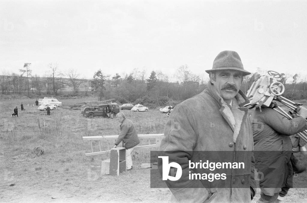 Sean Connery during location filming in Bracknell for the movie 