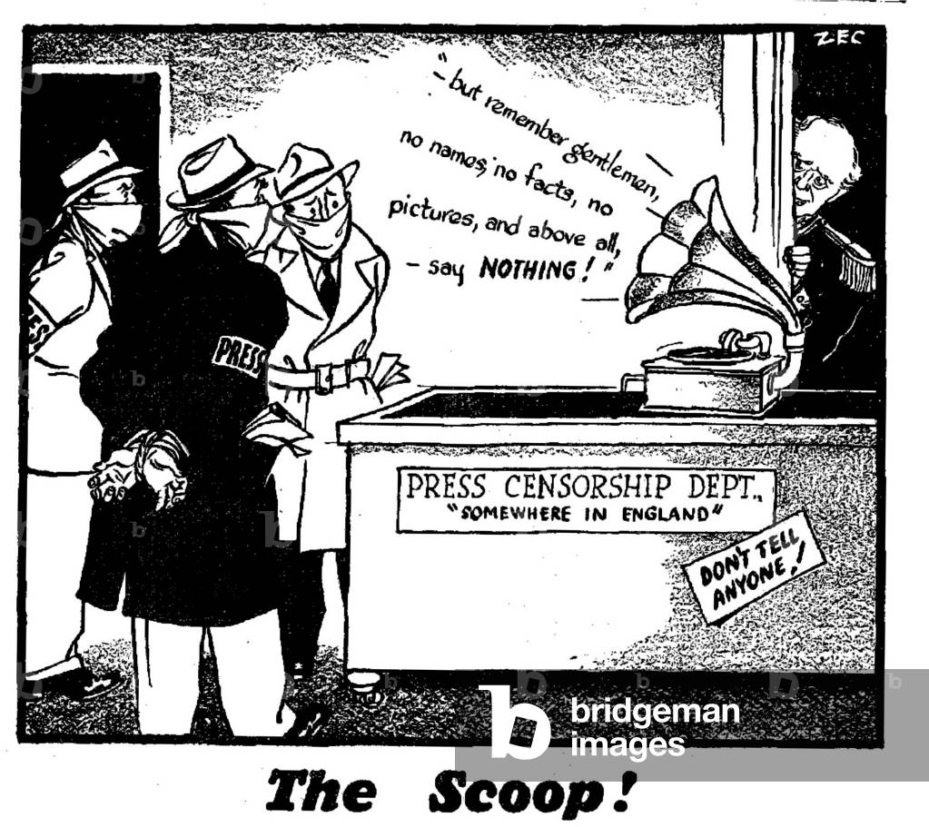 The Scoop! But remember gentlemen, no names, no facts, no pictures, and above all say nothing. 27th September 1939 (b/w photo)