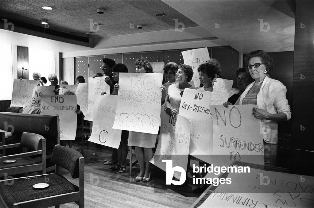 Women sewing machinists strike action, June 1968