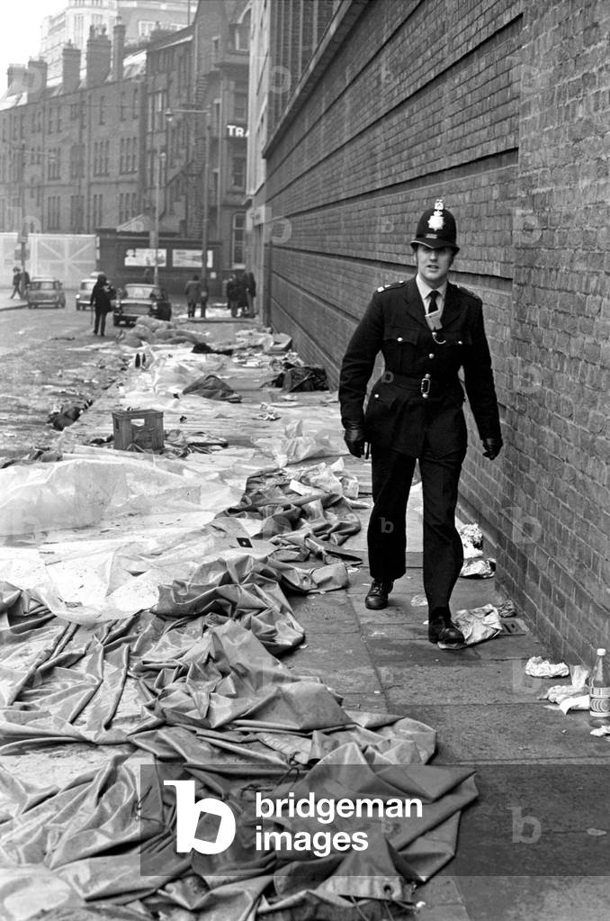 Queue for Rolling Stones Concert in Manchester. February 1971 (b/w photo)