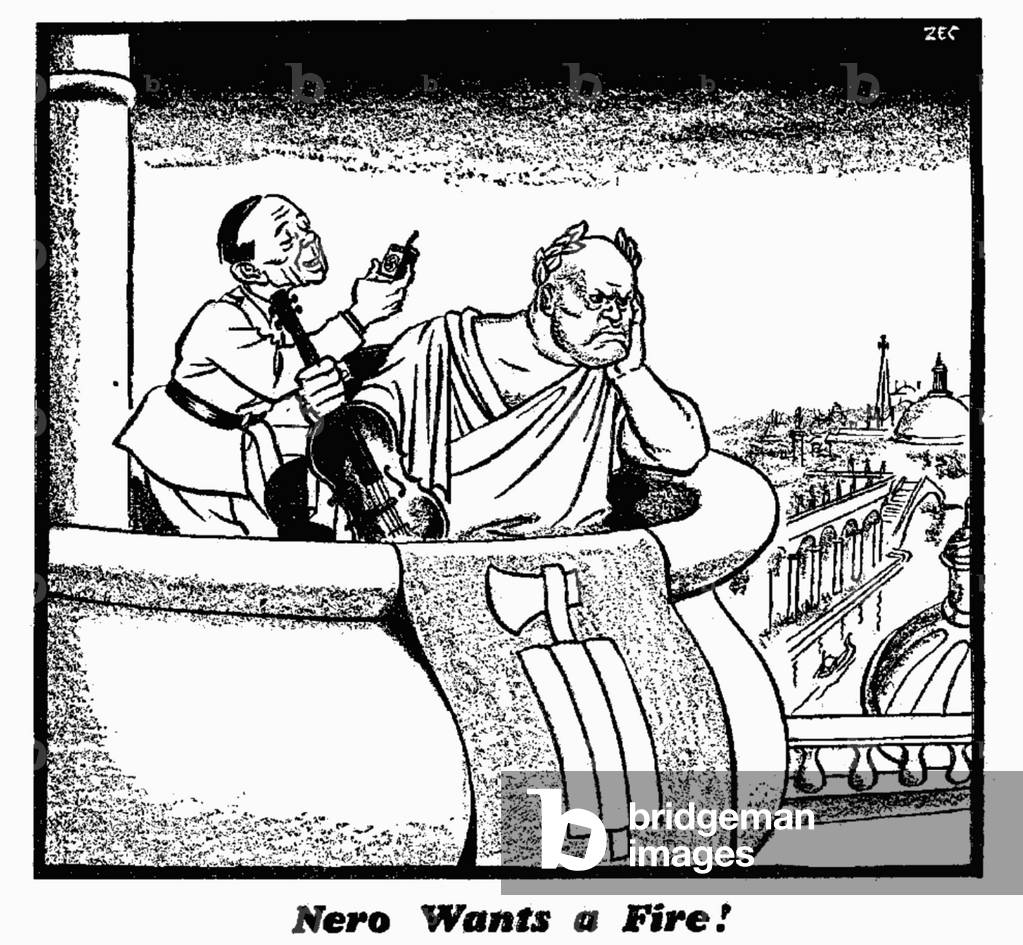 Nero Wants a Fire!, 27th April 1940 (b/w illustration)