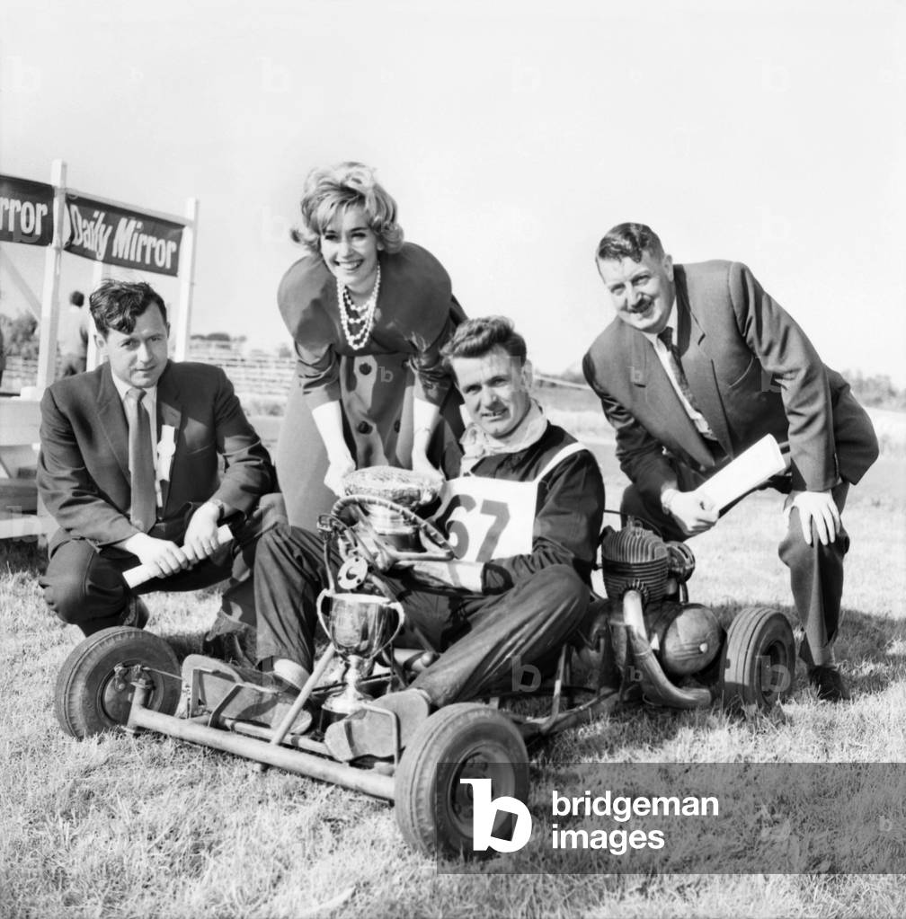 The start of an event at the Northern National Karting Championship at Catterick. 
May 1960