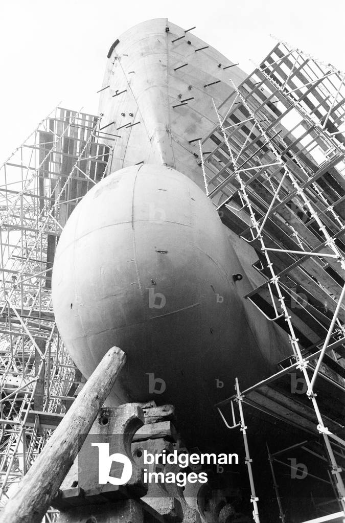Shipbuilding Yard, Glasgow, Scotland, 6th March 1971 (b/w photo)