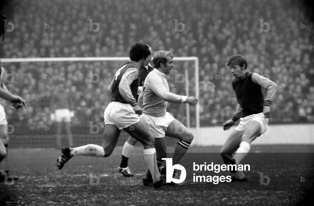 English League Division One match at Upton Park West Ham United 0 v Manchester City 4. Action during the matchDecember 1969 (photo)