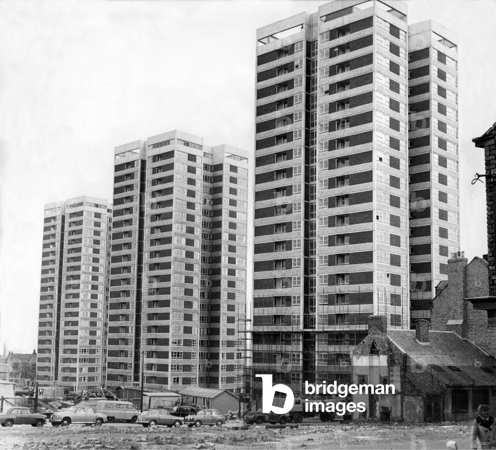 The high rise flats under construction on Westgate Road in Newcastle 24 August 1964