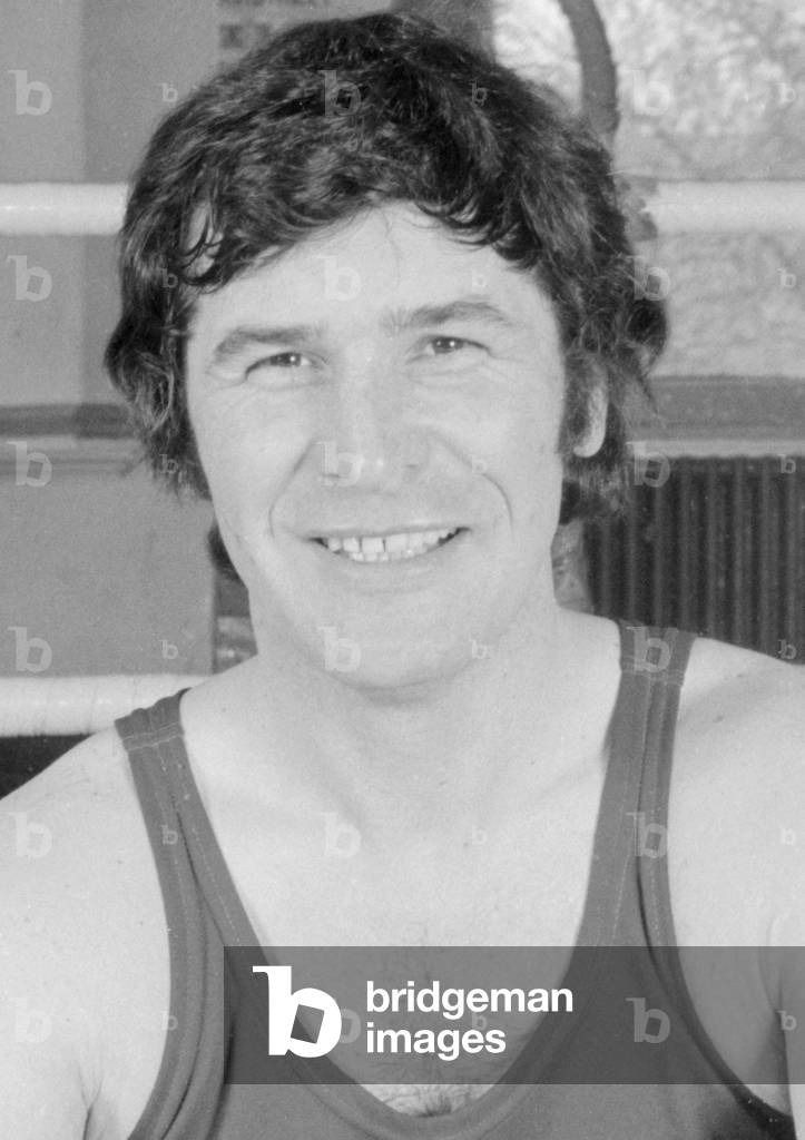 Murray Davies left seen here with wrestler Peter Thornley known in the ring as Kendo Nagasaki, 6th May 1979