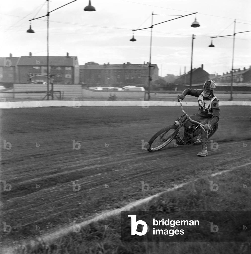 Speedway action at Liverpool World Championship. June 1960