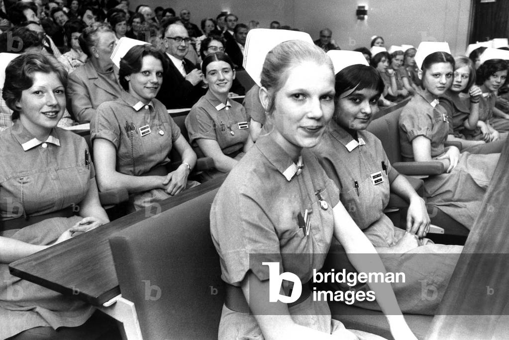 Coventry & Warwickshire hospital's Orthopaedic nurses attending their prizegiving ceremony at the Post-Graduate Medical Centre, Stoney Stanton Road, Coventry.
29th August 1974