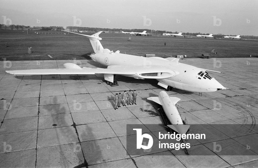 Victor Bomber with Thor missile. 1964 (b/w photo)