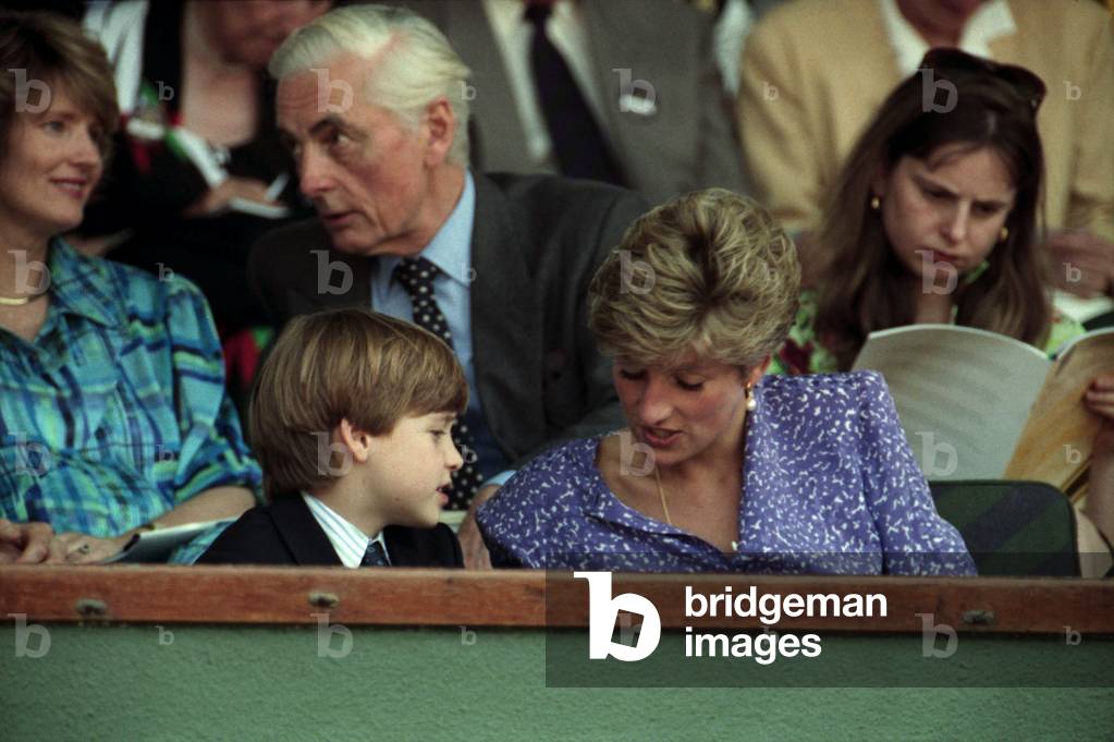Wimbledon Ladies Final, Princess Diana and Prince William, 6th July 1991 (photo)
