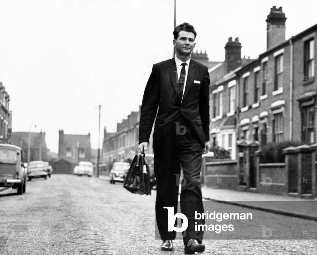 Peter Griffiths Conservative MP for Smethwick, pictured in Marshall Street, Smethwick. 6th December 1964 (b/w photo)