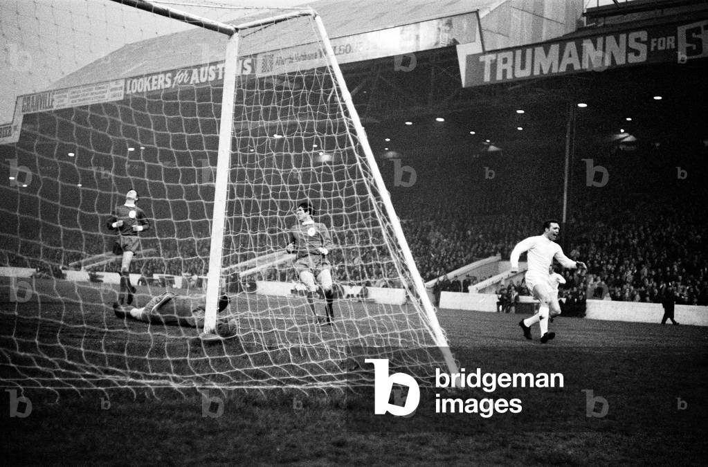FA Cup Quarter Final Second Replay at Maine Road, Manchester. West Bromwich Albion 2 v Liverpool 1. Early goal by Jeff Astle of West Brom. 18th April 1968 (photo)