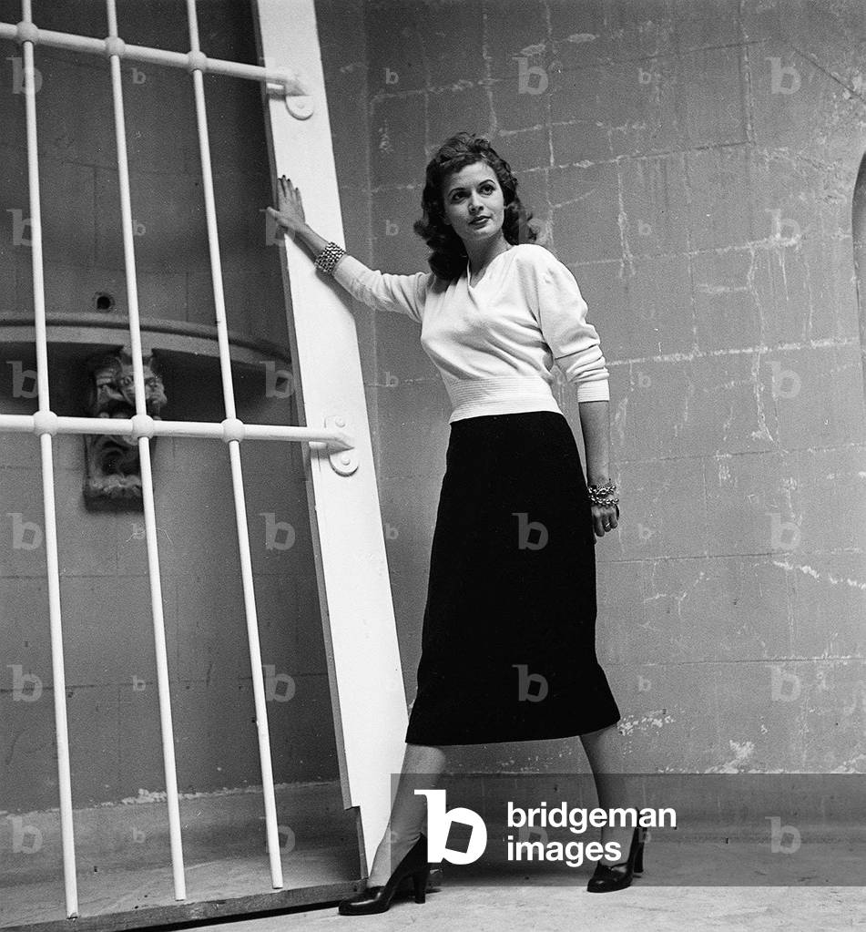Actress Eva Bartok, 1952 (b/w photo)