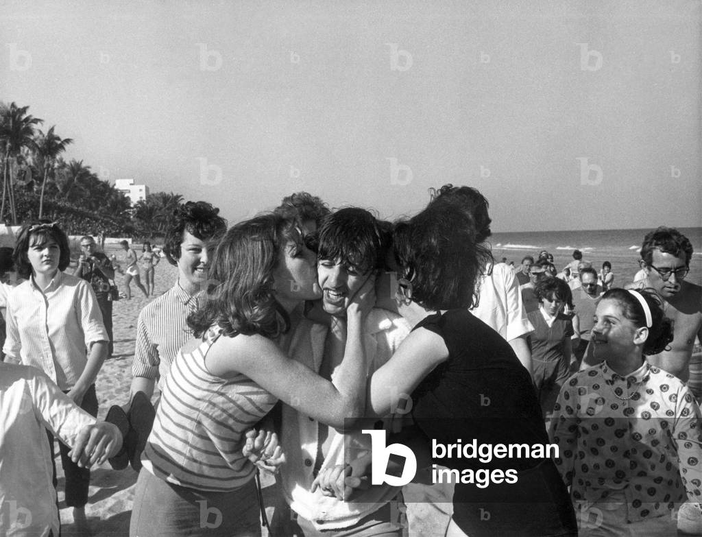 The Beatles in Miami Florida 18th February 1964 (b/w photo)