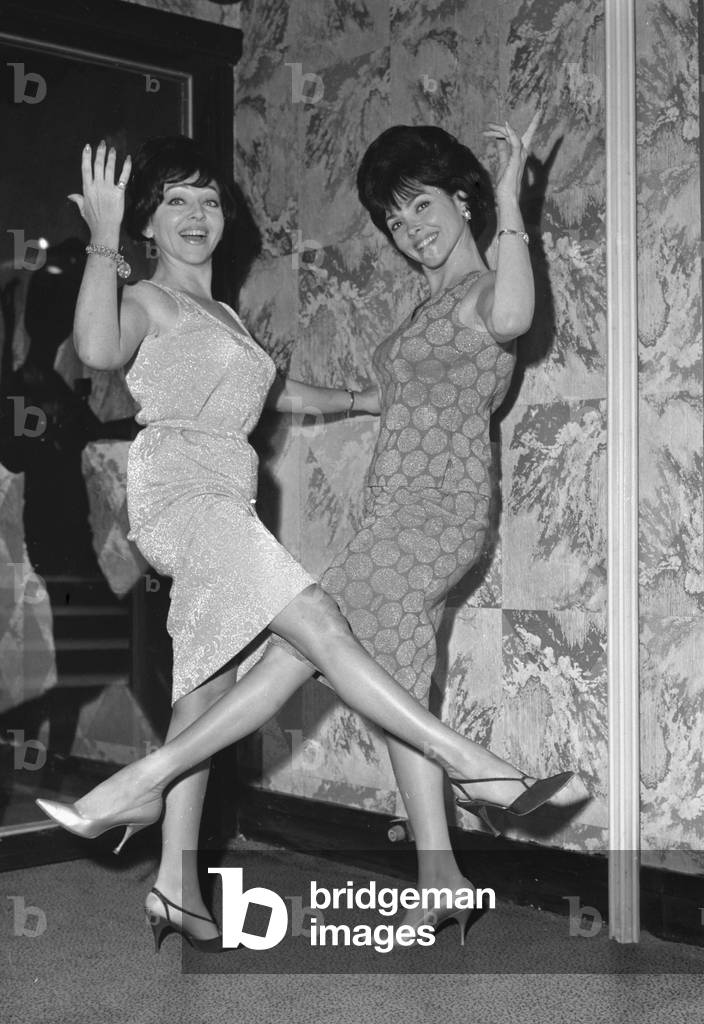 American singers The Barry Sisters consisting of Claire and Merna Barry, who a re appearing in 