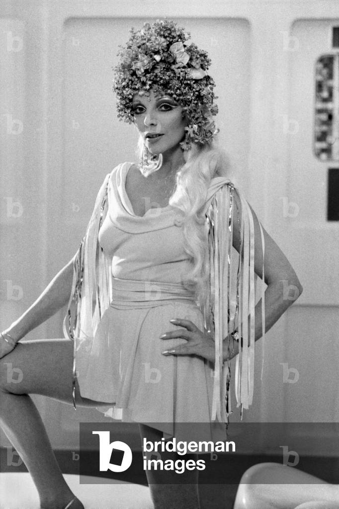 Actress Joan Collins, January 1975 (b/w photo)