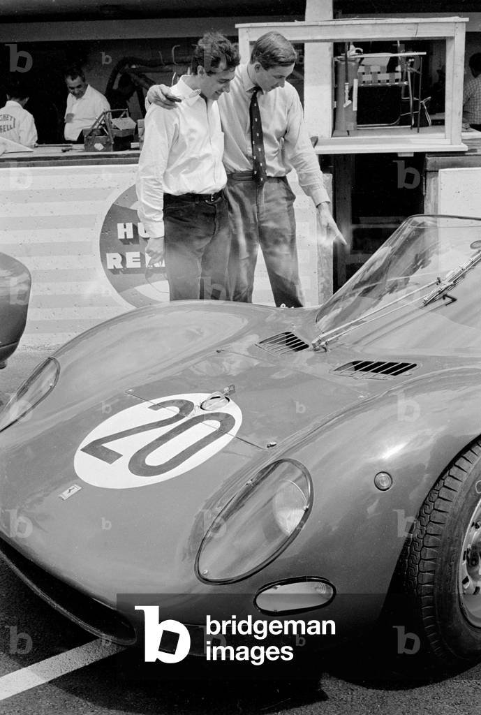 The Ferrari 330 P2 driven by Mike Parkes and Jean Guichet seen on the starting grid of the Le Mans 24 hour endurance race
June 1965