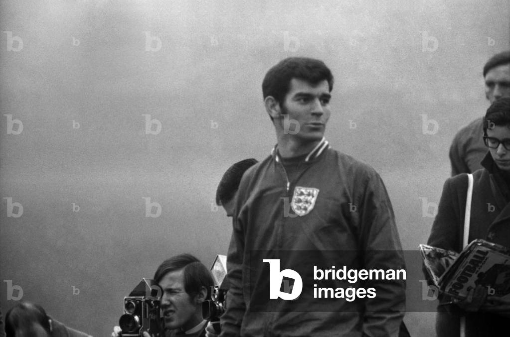Sport: Football: England training at Roehampton. Henry Newton during training. December 1969 (photo)