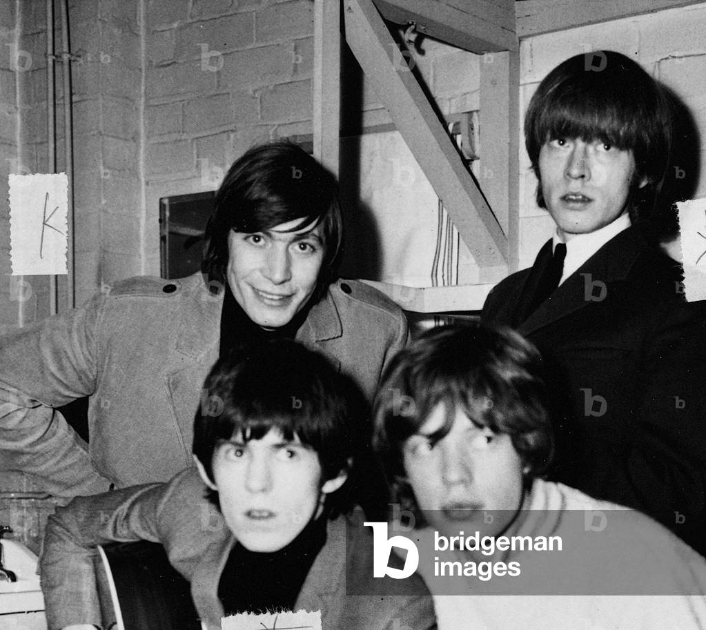 The Rolling Stones performing at The ABC Theatre, Belfast, 6th January 1965 (b/w photo)
