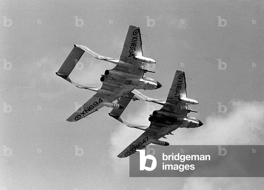 Aircraft DeHavilland Sea Vixen Sept 1962 - DH Sea Vixen practising for SBAC Farnborough Air Show in 1962 (b/w photo)