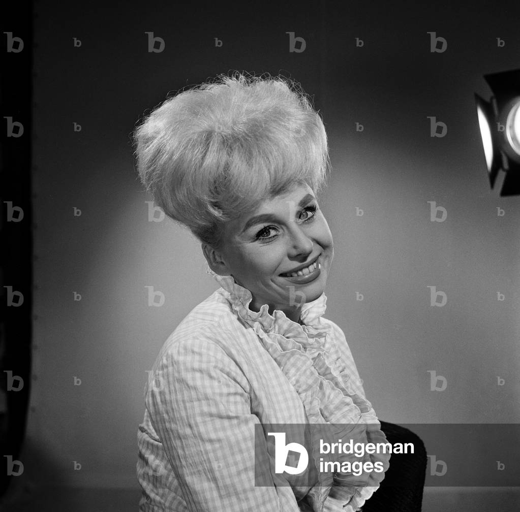 Barbara Windsor, actress and star of BBC TV Series, The Rag Trade, pictured 28th February 1963 (b/w photo)
