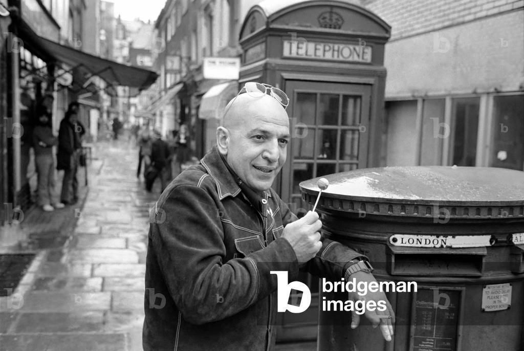 Actor: Telly Savalas (Kojack the Brooklyn cop on T.V.) is in London for a few days to film scenes in a Warner Brothers film called 
