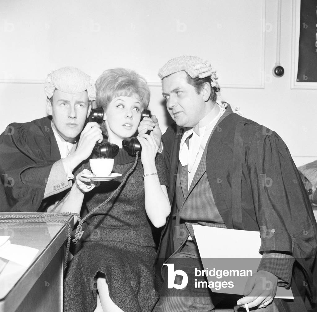 Richard Briers (left) June Barry and Richard Waring take a break from rehearsals for the new BBC comedy 