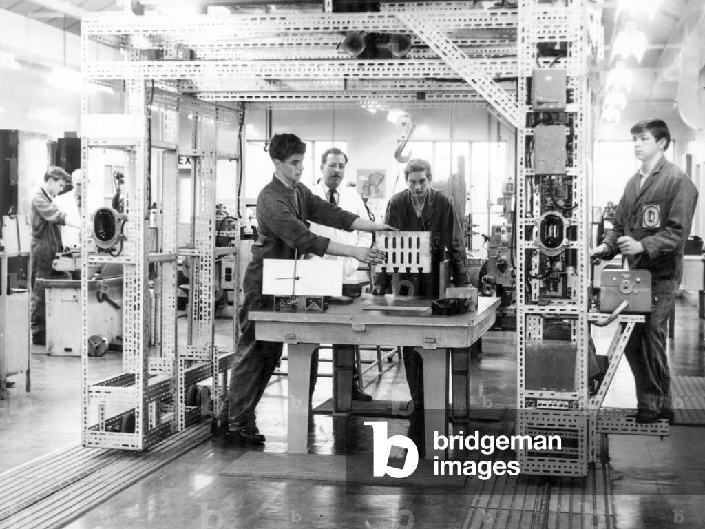 The Incredible North-East in pictures' opening at the Church House, Whitby, on Friday May 29th, shows the North East at work and play. This picture shows youth apprentices on Teesside. 8th June 1964 (b/w photo)