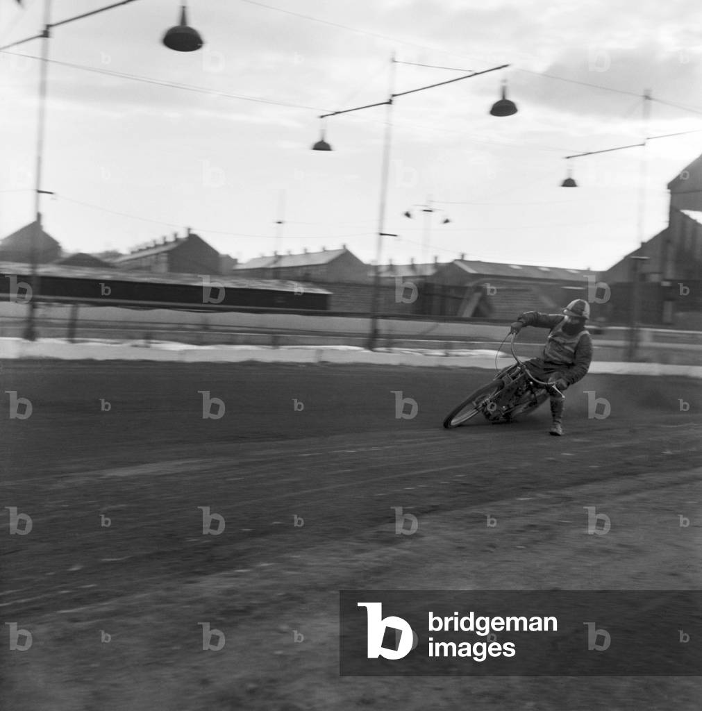 Speedway action at Liverpool World Championship. June 1960