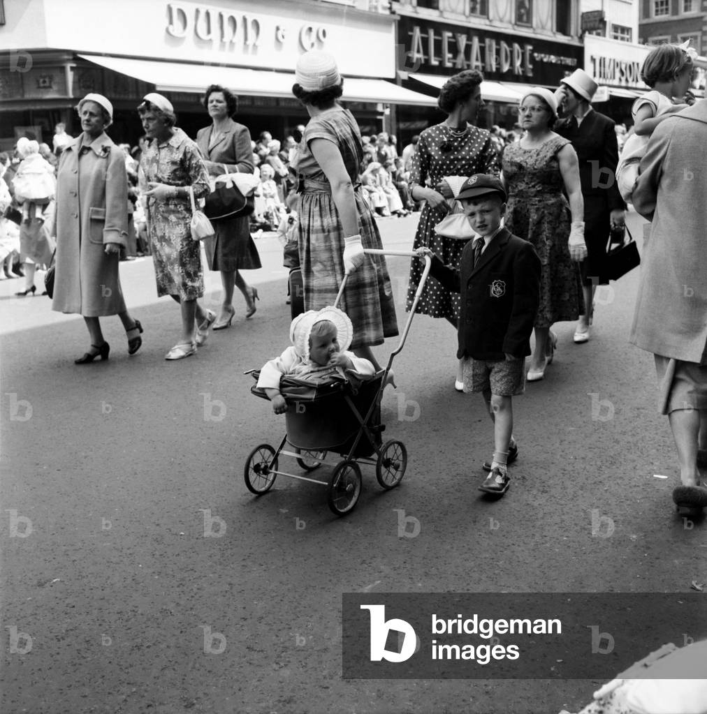 Mothers and babies taking part in the Manchesterr Whit Walks. June 1960