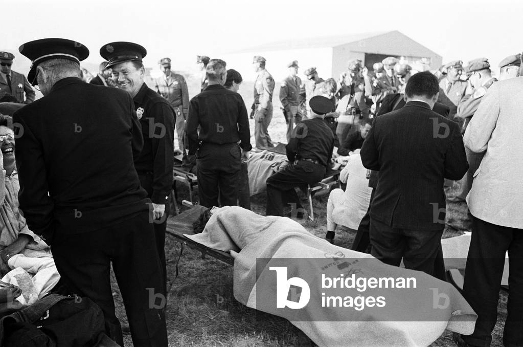 The Beatles 1964 American Tour San Francisco. (Picture shows) One of the Casualty station's. 18th August 1964 (b/w photo)