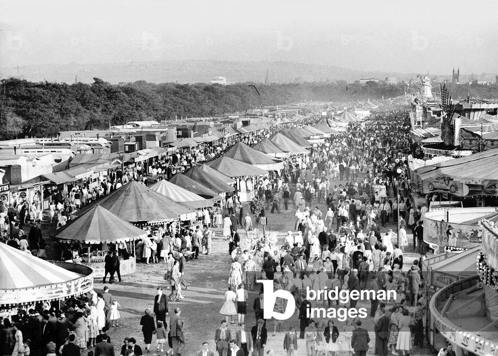 A scene on Newcastle Town Moor at the Newcastle hoppings in June 1960.