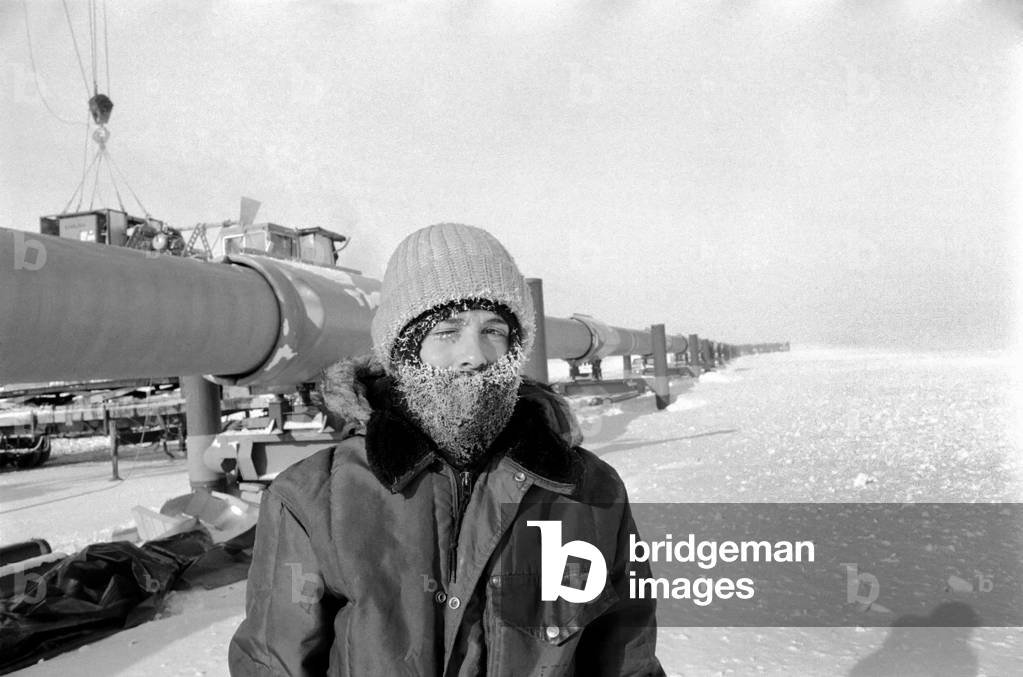 Prudhoe Bay Alaska, April 1977 (b/w photo)