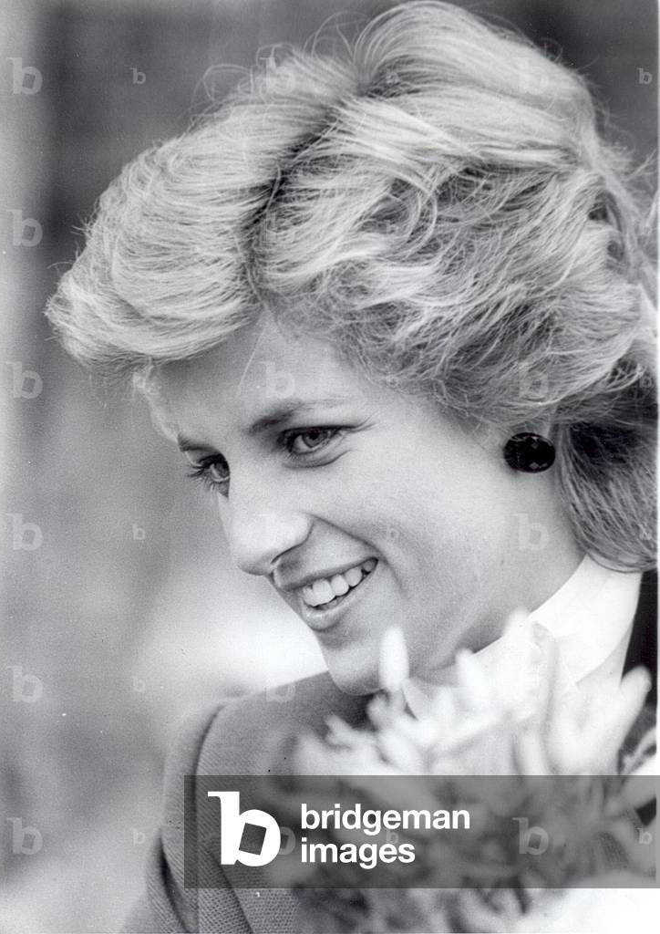Princess Diana the Princess of Wales. (North East visits). Princess Diana visiting the Age Concern Day Centre in Durham. 29/09/1987 (b/w photo)