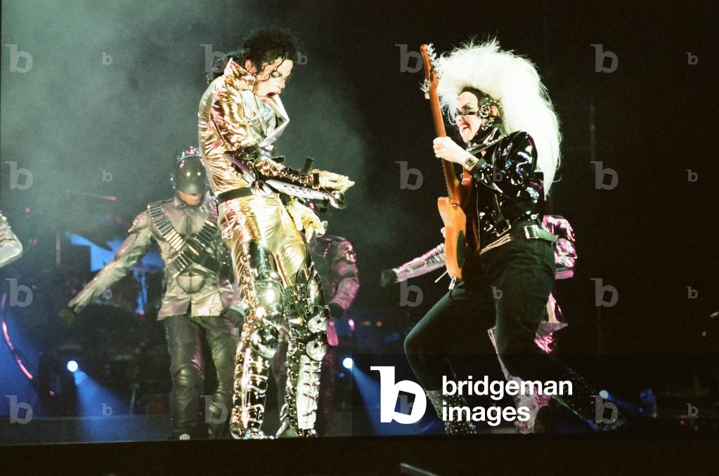 Michael Jackson seen here on stage in Prague, 8th September 1996 (photo)