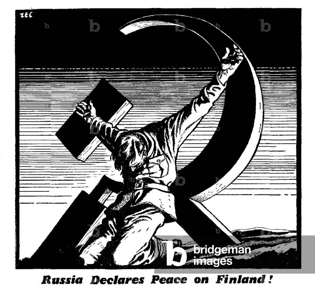 Russia Declares Peace on Finland!, 14th March 1940 (b/w illustration)