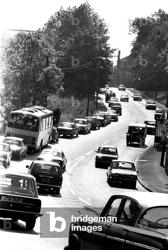 General scenes of traffic scenes in Newcastle - cars going along Stephenson Road to Benton Bank20 June 1979 (b/w photo)