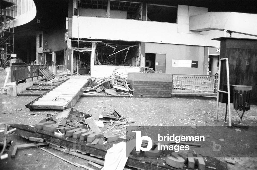 The Birmingham pub bombings took place on Thursday 21st November 1974 and were attributed to the Provisional IRA. 22nd November 1974 (b/w photo)