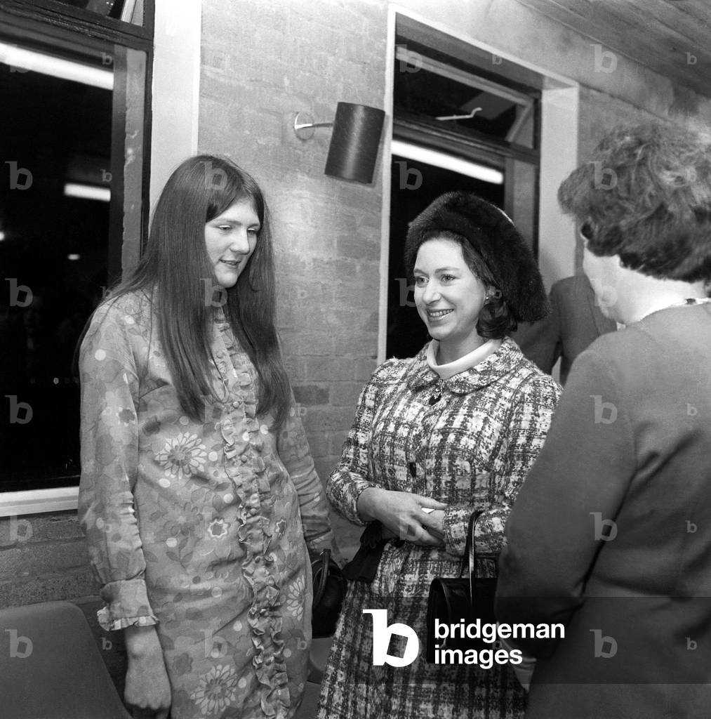 North East Royal Visit - Princess Margaret flew into Newcastle Airport and headed for South Shields where she visted St Cuthbert and St Mark¿ Youth Centre and later attended a Civic Reception at the Town Hall 23 November 1967 (b/w photo)