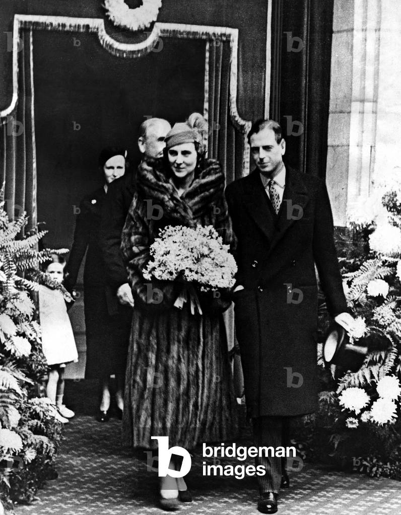 Prince George and Princess Marina - The Duke and Duchess of Kent 29 November 1932 (b/w photo)