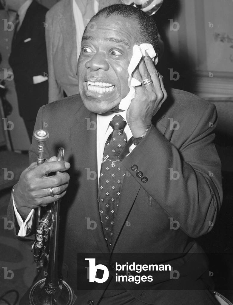 Louis Armstrong seen here performing in London in May 1956