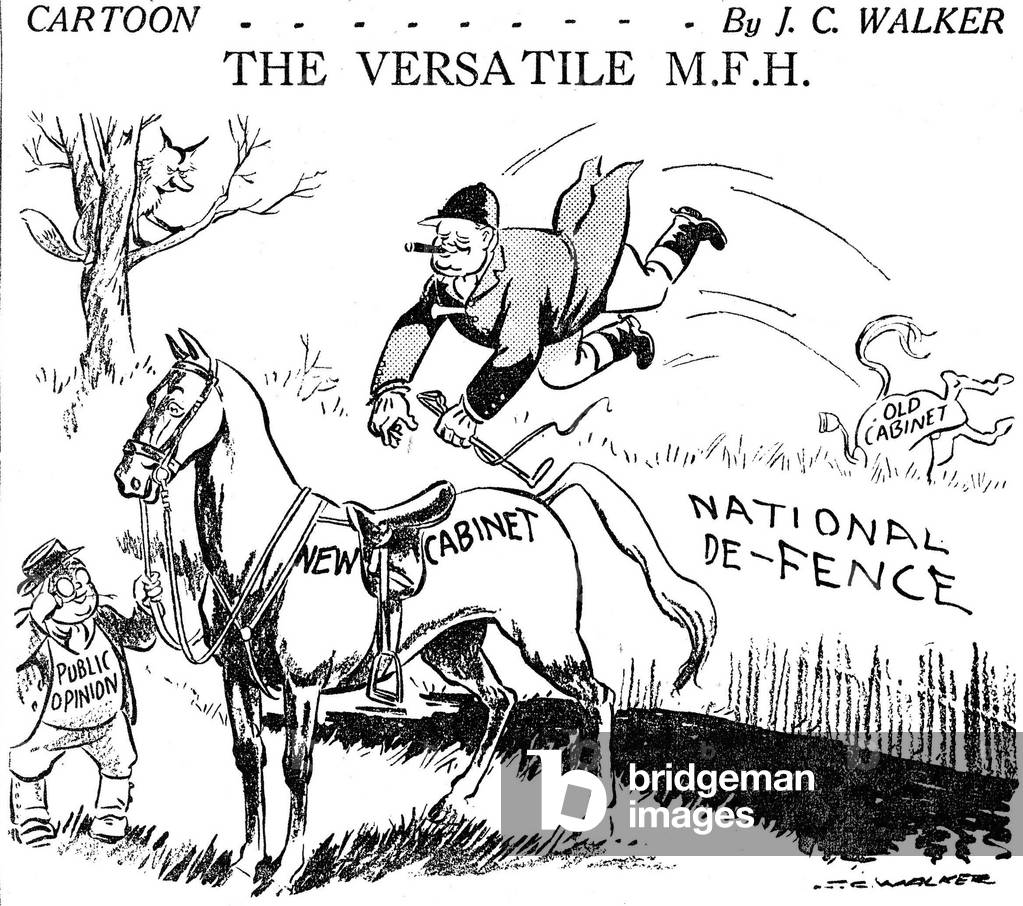 JC Walker World War II Cartoon 'The Versatle M.F.H.', 5th May 1940 (litho)