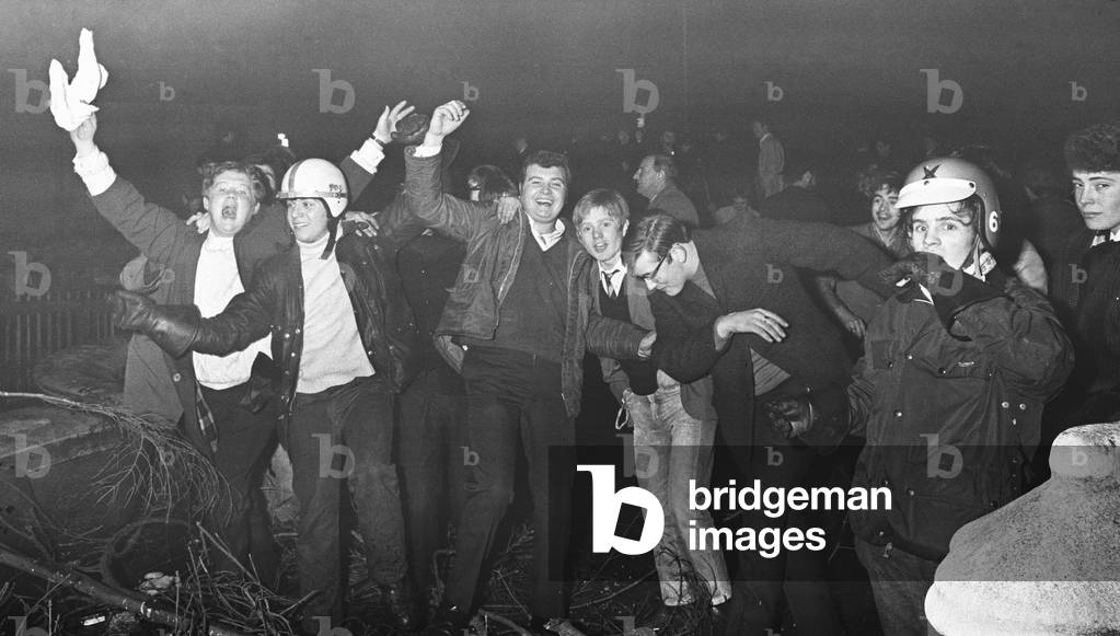 New Year Revellers in Chamberlain Square. December 31st 1968